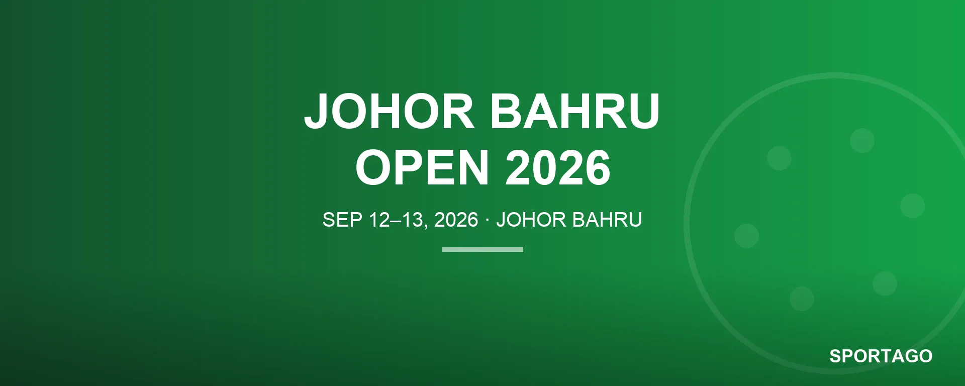 Johor Bahru Open 2026 banner