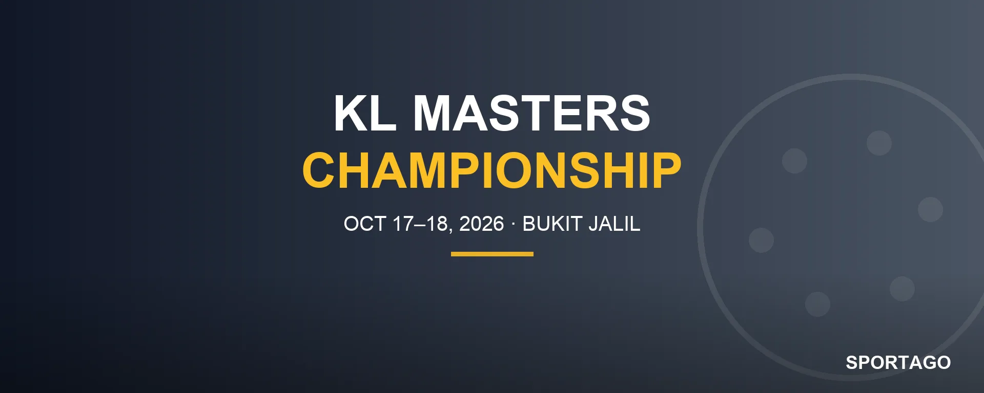 KL Masters Championship 2026 banner