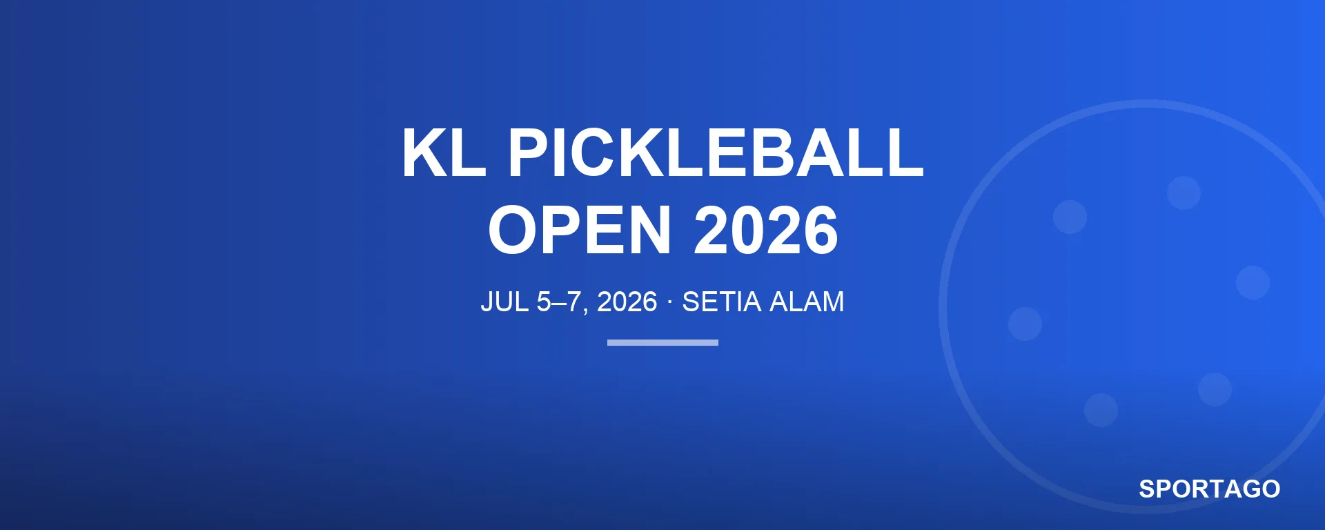 KL Pickleball Open 2026 banner